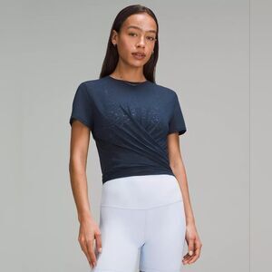 Lululemon Tie-Waist Breathable Short-Sleeve Shirt true navy